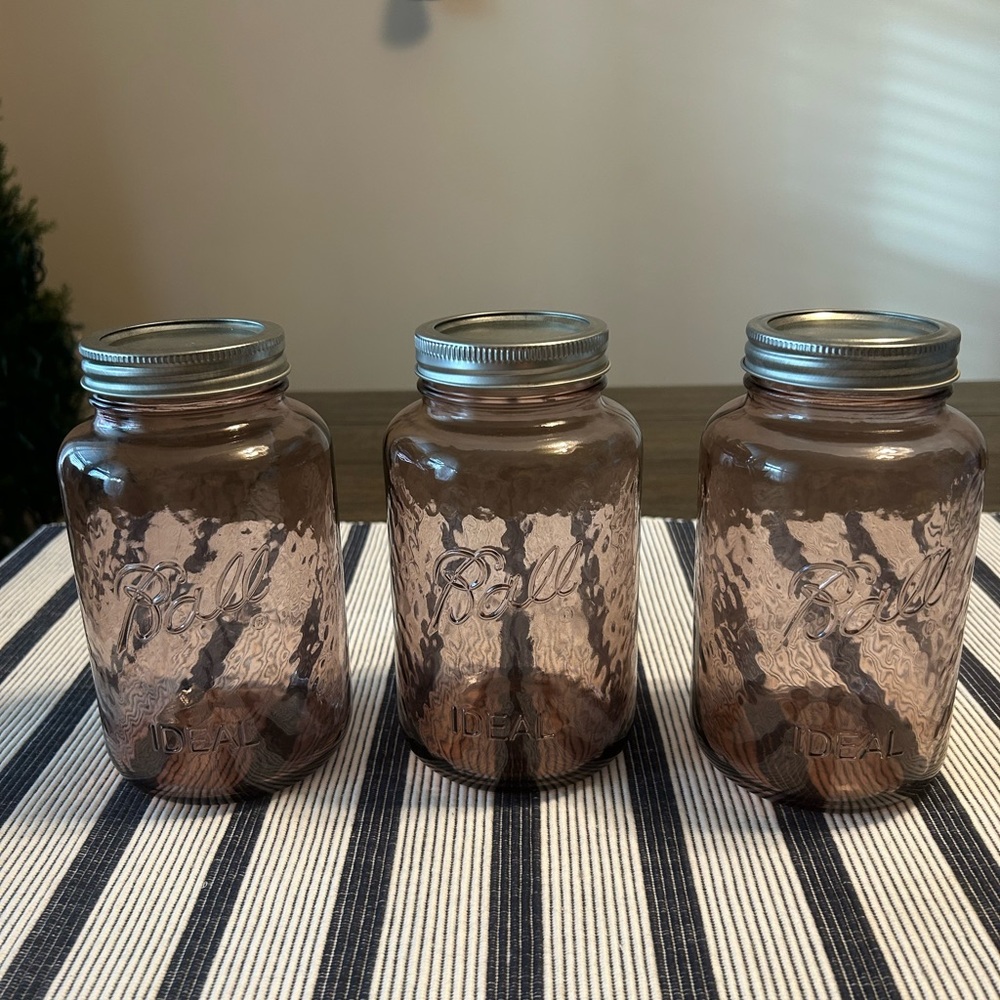 Rose Colored Mason Jars